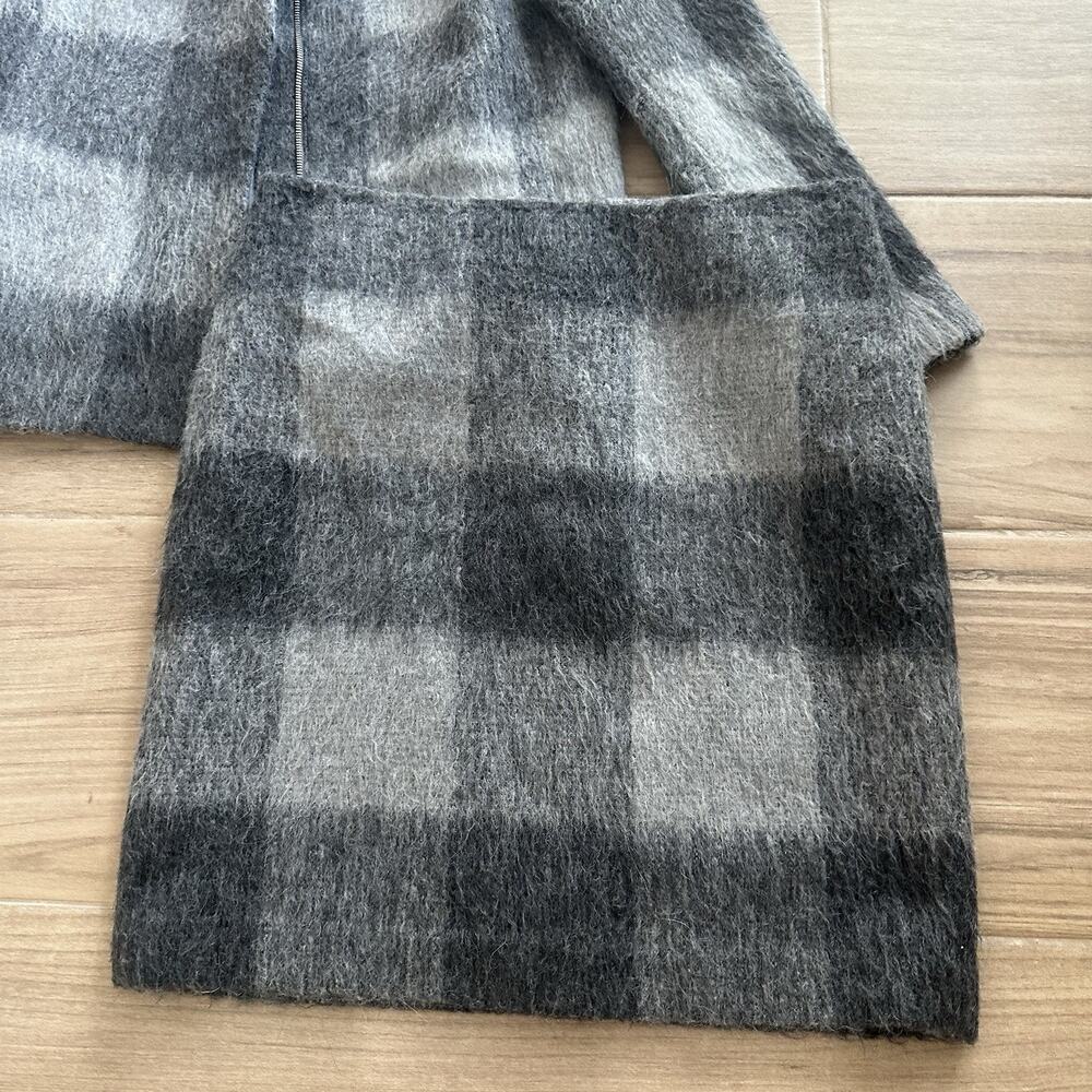 Talbots 2 Piece Set Jacket & Skirt Gray Plaid Checkered Wool Alpaca Size 10 P - Picture 2 of 7